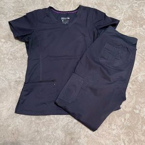 Purple Label Healing Hands Yoga Scrub Set- Grey